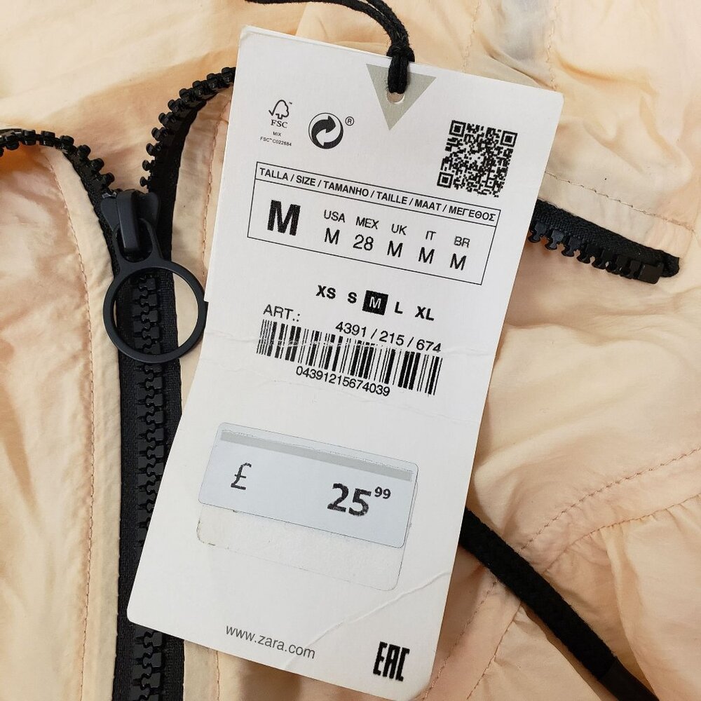 Zara Womens Water Repellent Hoodie Jacket Size Medium Lightweight - Picture 6 of 10